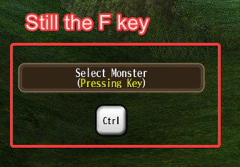 The monster select key is still the F key.